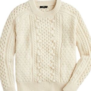 J Crew Heavy Fisherman’s style Wool Blend Popcorn Sweater